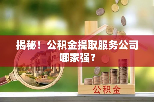 尖山揭秘！公积金提取服务公司哪家强？